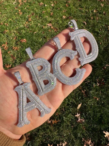 Personnalisé Or Rose VVS Baguette Moissanite Pendentif 925 En Argent Sterling Hommes Glacé Hip Hop Logo Lettre Charme Rappeur Bijoux - Product Image 2