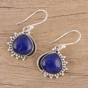 Classique 925 argent Sterling naturel bleu Lapis Lazuli pierre précieuse boucle d'oreille à la main goutte Dangle crochet bijoux prix de gros - Product Image 4