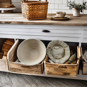 ROUND <b>Basket</b> + <b>Linen</b> Rattan Stylish Durable Handcrafted High-Quality for kitchen furniture - Product Image 3