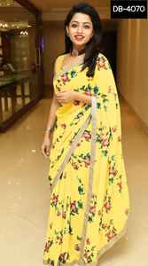 Pièces de sari indien ethnique en satin de soie, prêt-à-porter pour les fêtes, en georgette à imprimé numérique, avec bordure en dentelle, design moderne, haute qualité - Product Image 6