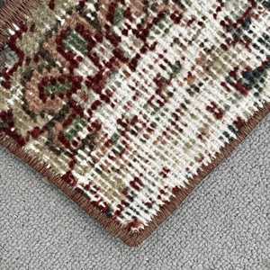 Turkish Rug, 1.1x6.4 ft Runner Rug, <b>Brown</b> Floral <b>Wool</b> Vintage Rug - Product Image 4