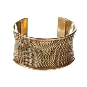 Bracelet de manchette élégant en laiton et cuivre avec des motifs de pierre élégants Accessoire urbain pour les cadeaux de fêtes en gros à bas prix - Product Image 4
