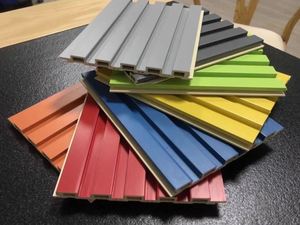 SONSILL Waterproof Fireproof PVC WPC Wall Panel Wood Plastic Composite Fluted Slat Board for Indoor/Outdoor Hotel Cladding TV - Product Image 4
