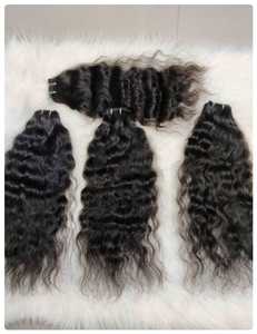 Extensiones de cabello humano indio sin procesar con cutículas de estilo ondulado Natural Remy 100% con color de cabello Natural de origen indio - Product Image 1