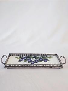 Plateau imprimé numériquement motif Myrtille Premium, idéal pour servir des collations, des apéritifs, des desserts, des boissons et pour l'accueil des invités, provenant d'Inde. - Product Image 2