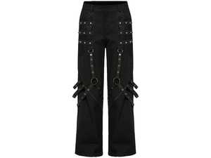 Pantalones góticos para hombre, pantalones de estilo casual con bolsillos laterales con cremallera y cintura ajustable para un uso cómodo - Product Image 2