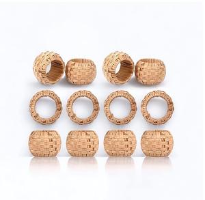 Ronds de serviette modernes en corde de jute naturelle, couleur personnalisable, pour la décoration de table lors de mariages, fêtes et événements festifs, lot de 12 pièces - Product Image 1