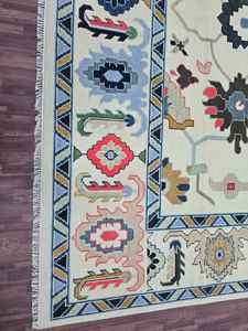 Alfombra de lana alta bordada a mano de estilo turco tradicional 100%, alfombras de área abstracta rosa, conjuntos de alfombras de varios Sizes-5x7 - Product Image 3