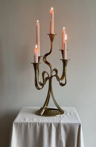 Porte-bougies en métal faits à la main, écologiques, les plus vendus, avec support ondulé, style unique et nouveau, éclairage d'intérieur, fabriqués en Inde - Product Image 2