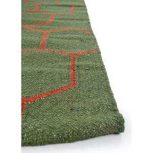 พรมขนสัตว์ทำมือ Indusbar สีเขียว ลายเรขาคณิต สำหรับบ้าน รูปทรงสี่เหลี่ยมผืนผ้าขนาดใหญ่ กว้าง 4 เมตร หนา 10 มม. เหมาะสำหรับห้องนั่งเล่น ห้องนอน วัยรุ่น - Product Image 4