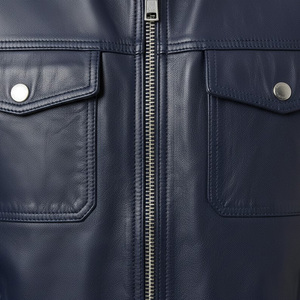 Chaqueta de motorista de piel de oveja hecha a mano para hombre, proveedor mayorista de fábrica OEM, ropa de abrigo elegante y duradera cálida, ropa de moto - Product Image 5