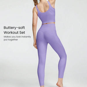 Venta al por mayor de impresión personalizada de las mujeres 2 piezas Set de secado rápido transpirable camiseta y Leggings para Fitness y gimnasio - Product Image 2