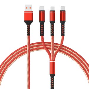 New vải 5A 4ft nhanh phí nylon bện <span class=keywords><strong>USB</strong></span> <span class=keywords><strong>C</strong></span> <span class=keywords><strong>C</strong></span>áp dữ liệu đầy đủ đồng 3 trong 1 đa-sạ<span class=keywords><strong>c</strong></span> cho iPhones Androids máy in vv - Product Image 5