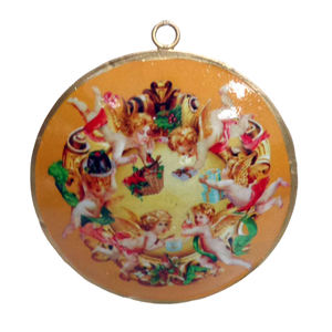 High Quality Home Decorative Set of 2 Hanging Ornament Enamel Print for <b>Christmas</b> Holiday Decoration Handmade - Product Image 1