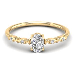 REYES, anillo de compromiso de moissanita de corte ovalado 0,53 de alta calidad para mujer, diseño único, joyería fina de Plata de Ley 925 - Product Image 1