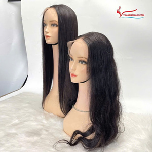 Extensions de cheveux humains vietnamiens de luxe perruques HD fermeture à lacet avant perruque cheveux ondulés droits naturels - Product Image 1