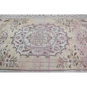 6.1x9.3 ft Vintage Turkish Rug, Large Rug, <b>Brown</b> White Southwestern <b>Wool</b> Rug - Product Image 5