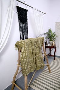 Manta Reversible Bohemia hecha a mano de algodón suave tejido de CA, manta para sofá cama, manta de viaje de lujo con estampado personalizado, novedad - Product Image 3