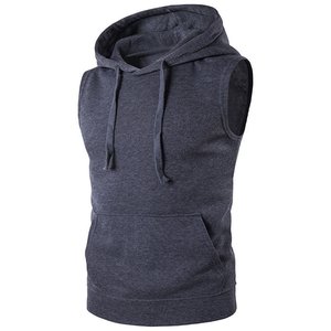 Hip Hop Mens <b>Sleeveless</b> T-shirt Workout Hooded tank Tops Unisex Cut off t Shirt <b>Sleeveless</b> <b>Hoodies</b> - Product Image 1
