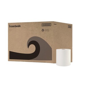 Boardwalk 8 In. X 800 Ft. 1-Ply Hardwound <b>Paper</b> Towels-White (6/Carton) Disposable <b>Kitchen</b> Roll 6 Pack - Product Image 1