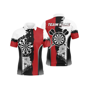 Sublimation du logo et des chiffres de l'équipe personnalisée T-shirt polo de fléchettes de club pour hommes à vendre - Product Image 2