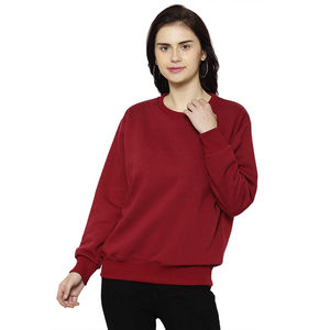 Sudadera de mujer de algodón 100% con diseño OEM, sudadera de cuello redondo, ropa informal holgada hecha a medida para mujer para invierno - Product Image 2