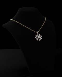 Pendentif flocon de neige en moissanite taille princesse plaqué argent 925 sur mesure de 1 pouce avec chaîne à maillons, cadeau de Noël idéal pour un petit ami - Product Image 4