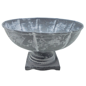 Vaisselle en fer rond bol de service 3D gris pierre métal saladiers pour cuisine vaisselle personnalisé à la main - Product Image 1