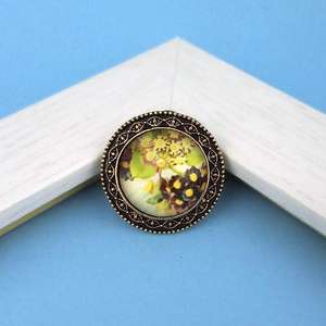 Tip Top Fashions Antique Plaqué Or En Acier Inoxydable Réglable Bague Jaune Floral Style Hawaïen Griffe Taille Unique-1505551 - Product Image 1