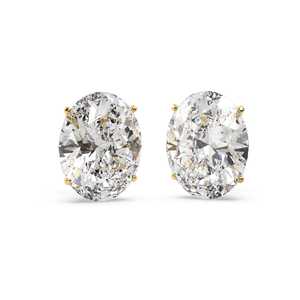 Boucles d'oreilles en or jaune 14 carats avec diamants taille ovale 0,75 ct H SI1-SI2 - Product Image 3