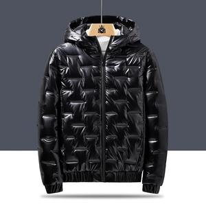 Veste de canard pour homme épaisse et chaude Hip Hop Streetwear Manteau bouffant Col à capuche Tissu brillant Randonnée en plein air à la mode Look couplé - Product Image 4