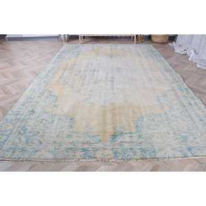 Alfombra Grande Vintage, Alfombra Turca de 5.4x8 pies, Alfombra Azul de Lana del Suroeste - Product Image 2