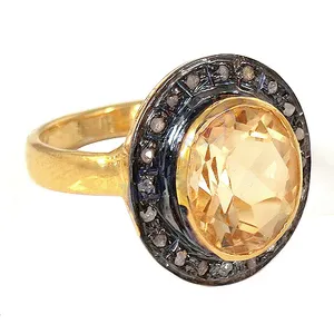 ART PALACE Bague Classique en Or Massif 18 carats avec Diamant Central Taille Brillant et Diamants Naturels pour Bijoux de Mariage Femme - Product Image 3