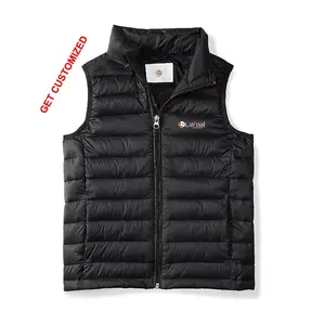 Aangepaste Oem Goede Kwaliteit Puffer Vest Voor Mannen Warm Katoen Watten Softshell Polyester Custom Materiaal Street Wear Winter Jack