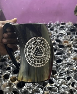 Taza de cuerno de búfalo sostenible Vikingo, artesanía pulida para decoración del hogar, jarra, taza de cuerno para beber Medieval - Product Image 5