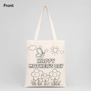 Ensemble d'accessoires pour sacs DIY « Ma chère maman » : 2 sacs fourre-tout en coton double face 14x16 et marqueurs textiles colorés pour un design personnalisé - Product Image 5