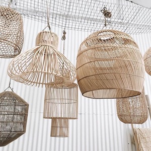 Fatto a mano bohémien Rattan lampada accogliente <span class=keywords><strong>paralume</strong></span> di bambù asiatico per la decorazione dello spazio interno per banconi da caffè interni interni - Product Image 3