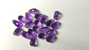 Gotas perforadas superiores de amatista africana de alta calidad, cuentas de taladro lateral de amatista facetada de gota de lágrima de 10x8mm, venta al por mayor, Briolette de amatista - Product Image 2