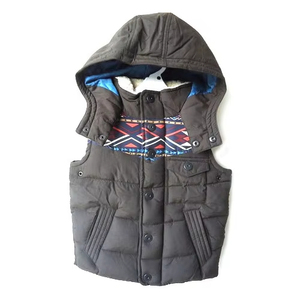 Gilet chaud d'hiver pour hommes coupe-vent isolé avec capuche matelassée veste à bulles sans manches en nylon avec fermeture à glissière - Product Image 2