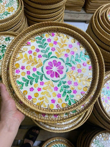 Bandeja de mimbre ecológica ligera, ideal para comer al aire libre y regalar - Product Image 2