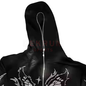 เสื้อฮู้ดผู้ชายฤดูหนาวคุณภาพสูงแบบกำหนดเอง ประดับด้วยคริสตัล-ดีไซน์ใหม่ ราคาขายส่ง รับทำสีและโลโก้ตามสั่ง - Product Image 3