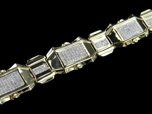 Charm S925 <b>Sterling</b> <b>Silver</b> Fully Iced Out Round Moissanite Diamond Hip Hop Classic Style <b>Bracelet</b> <b>For</b> <b>Men</b> - Product Image 4