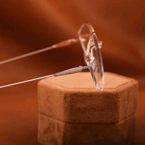 Gafas de Diseño Semi-Montura de Aleación para Hombre con Incrustaciones de Diamantes Moissanita Cultivados en Laboratorio, Lentes de Cristal, Nuevo Estilo, Diseño Personalizado - Product Image 3