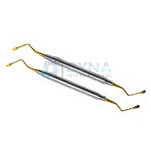 Juego de instrumentos quirúrgicos dentales manuales de alta calidad de Lucas de 2 puntas doradas Curetas aprobadas por la CE - Product Image 6