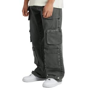 Pantalones Baggy de Estilo Urbano Personalizados, de Corte Holgado y Recto, Vintage, Acampanados, Tallas Grandes, de Mezclilla con Lavado Ácido, Pantalones de Chándal Baggy - Product Image 1