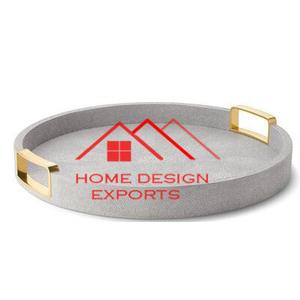 Plateau de service alimentaire en marbre indien blanc avec poignée en métal fini doré Design élégant pour décor de restaurant d'hôtel à la maison Morden - Product Image 1