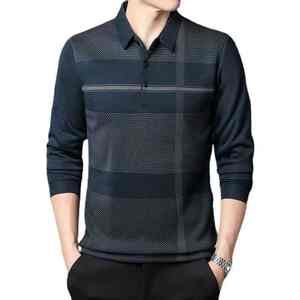 2025 Autumn New <b>Men's</b> <b>Long</b>-<b>sleeved</b> <b>T</b>-<b>shirt</b> Loose Casual <b>Men's</b> Striped Polo <b>Shirt</b> <b>Shirt</b> <b>Mens</b> <b>Shirts</b> - Product Image 1