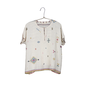 TAAN-BAAN 73 Tissu tribal en coton biologique et lin écologique Printemps/Été avec un design élégant - Product Image 1