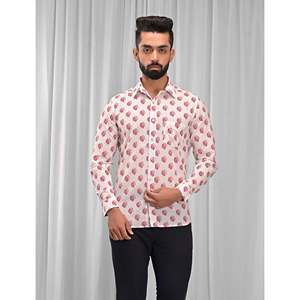Chemise en coton imprimée pour homme, coupe slim, style décontracté chic, 100% popeline, manches longues, tailles XL à 6XL - Product Image 1