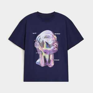 Camiseta de Manga Corta para Hombre, 100% Algodón, Nuevo Diseño, Estampado Digital, Patrón Sólido, Color Personalizable, Ropa de Verano Ecológica de Alta Calidad - Product Image 1